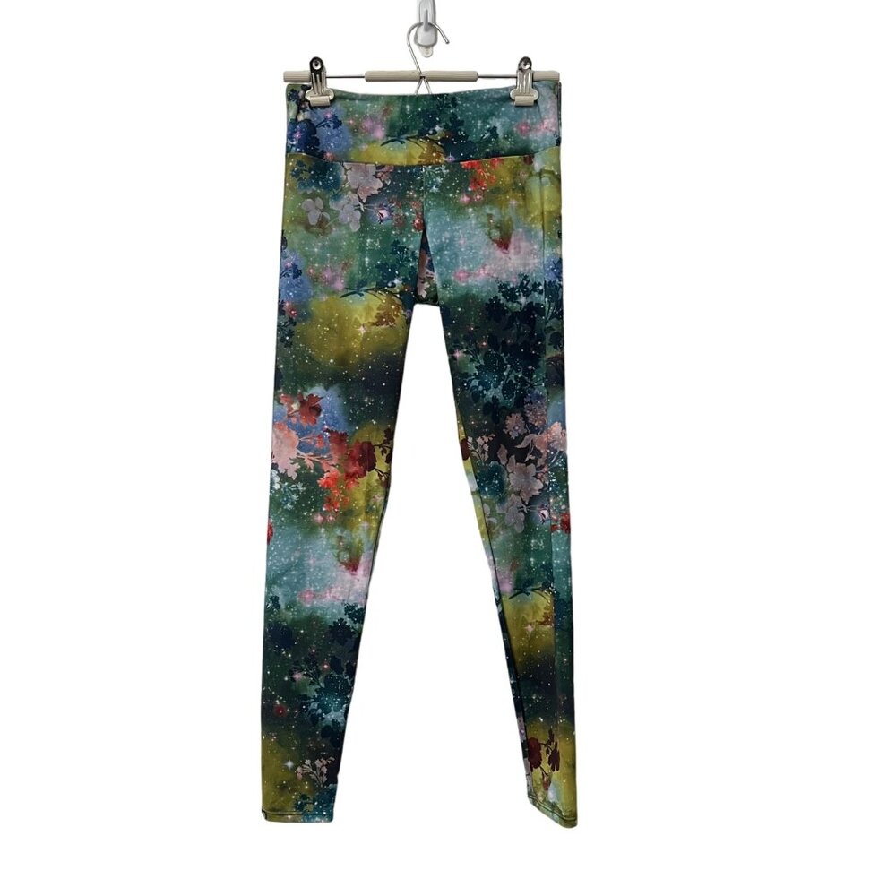 Onzie Galaxy Colorful Floral Print Athleisure Leggings Womens Size M/L